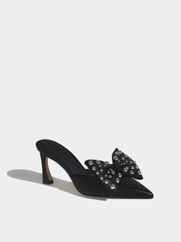 The Vixen Bow Mule in Black Studs