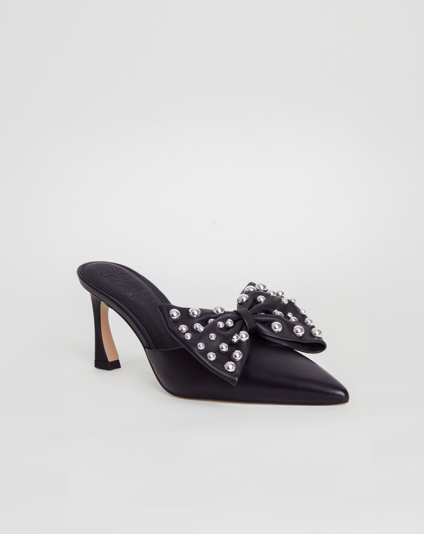 The Vixen Bow Mule in Black Studs